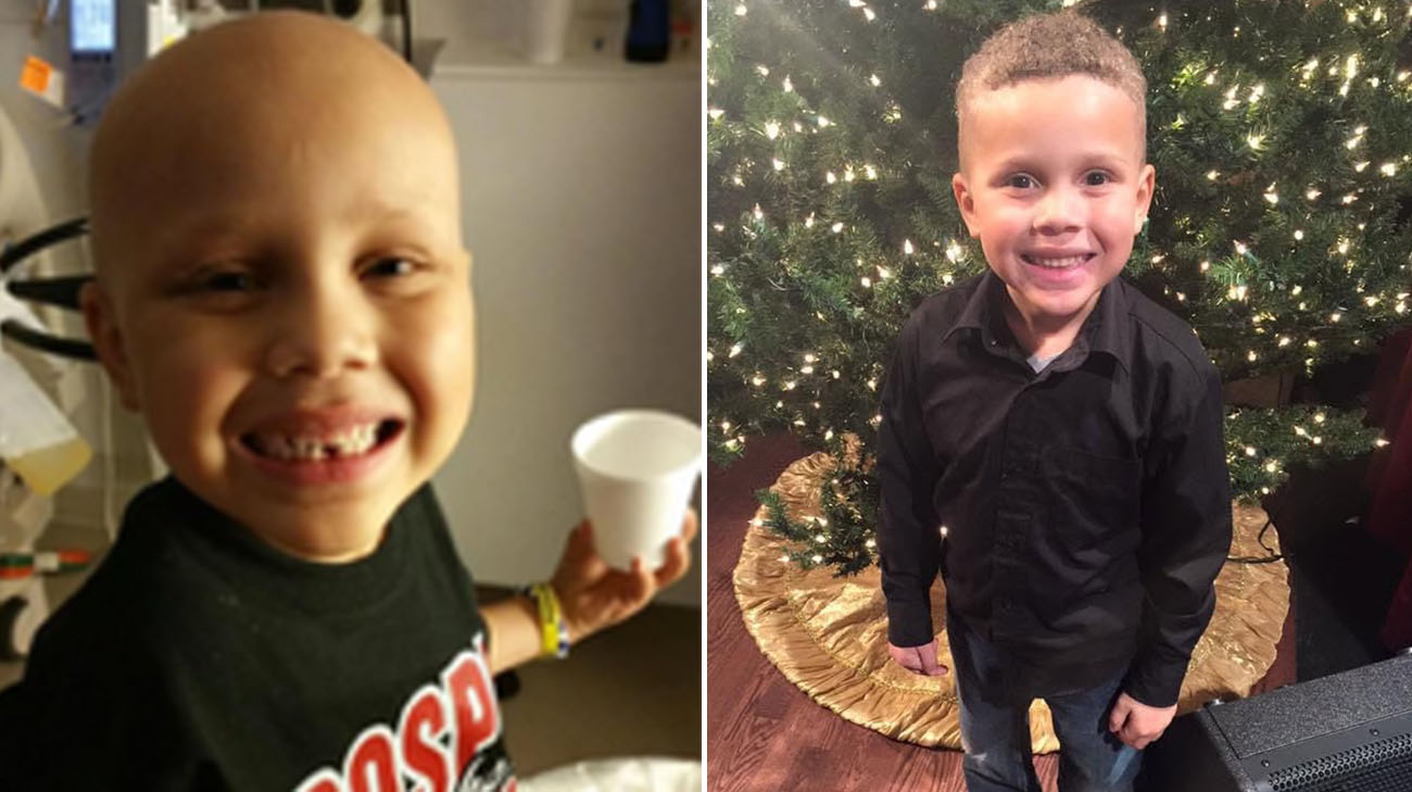 Myles received chemotherapy as part of his cancer treatment.